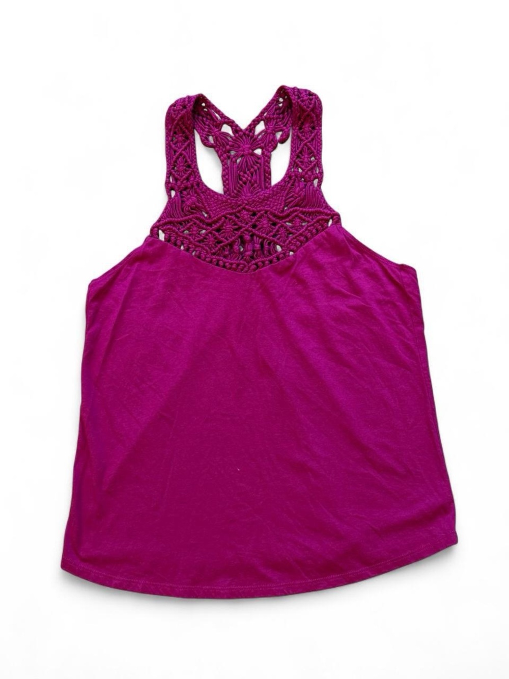 Billabong Crochet-Back Racer Tank Top in Magenta